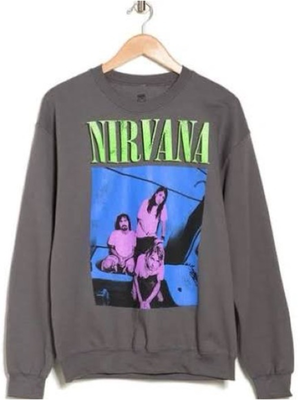 Nirvana Oversized Band Sweatshirt - Gray | Large